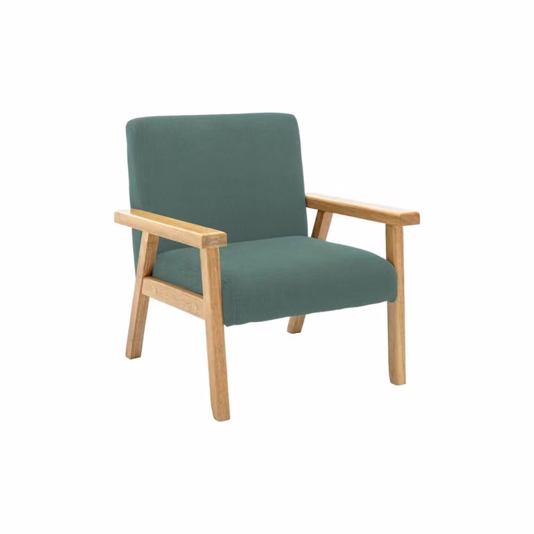 sweeek Children's Scandinavian Style Corduroy and Rubberwood Armchair in Khaki