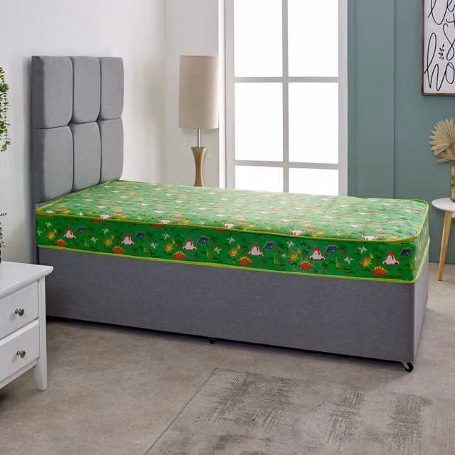 eXtreme Comfort Ltd Dreamy Dinosaur Kids Fantasy Open Coil Spring Mattress, Green, W/D/H: 90 x 190 cm