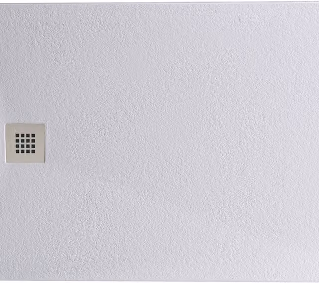 Bathroom Kingdom Oliver Stone Rectangular Shower Tray, White, W: 100 cm, D: 90 cm