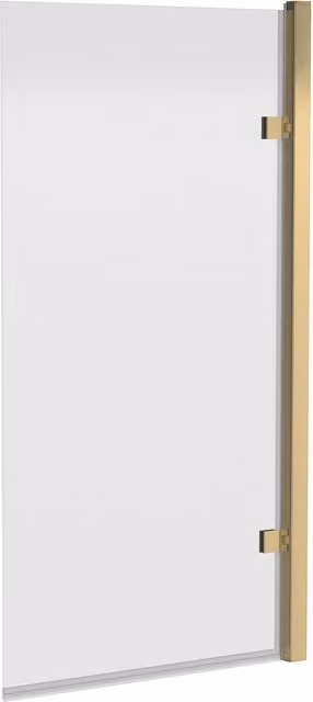 Balterley Reversible Hinged Straight Bath Screen with 8mm Clear Safety Glass, Brushed Brass