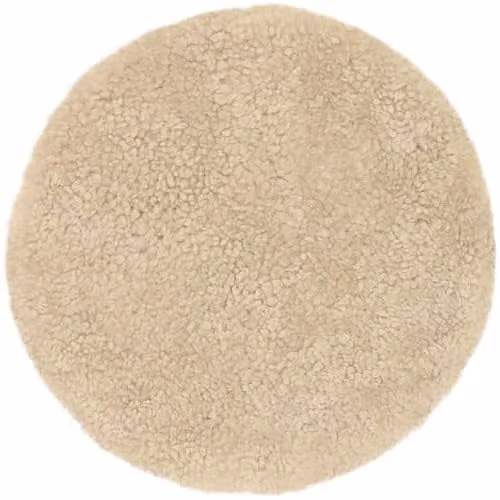 SNUGRUGS Round Genuine Sheepskin Seat Pad with Microsuede Backing, Beige, Diameter: 37 cm