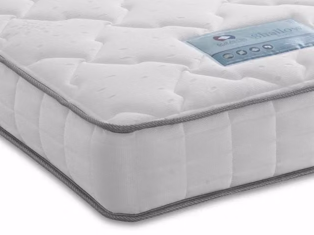 Dura Shallow Pocket 1000 Mattress, White, W: 200 cm x D: 200 cm, H: 18 cm