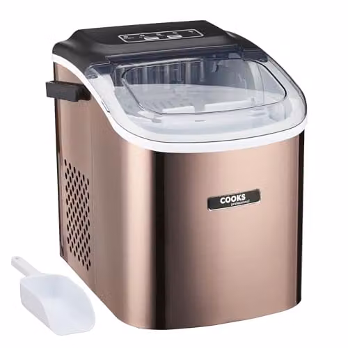 Cooks Professional 12kg Countertop Ice Maker Machine in Copper with Ice Scoop and 1.3L Water Tank