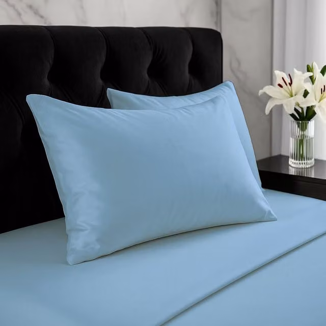 Home Sweet Home UK Blue Microfibre Pillowcase Set of 2 with Envelope Closure, W: 48 cm, H: 74 cm