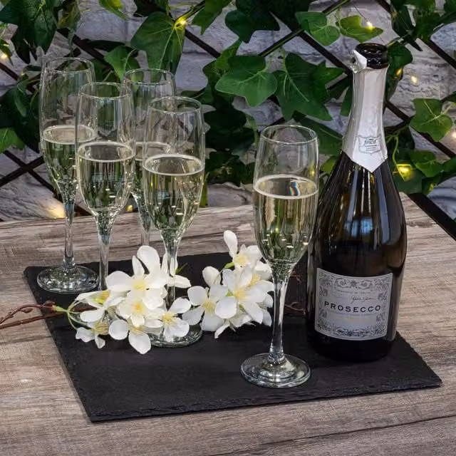Argon Tableware Square Slate Placemats and Coasters Set in Grey, Yellow and Black