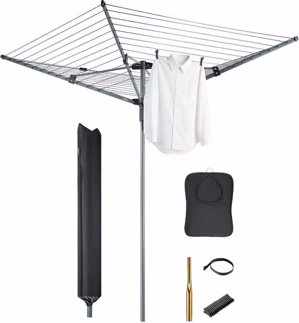 VonHaus Rotary Airer in Grey, Height: 197.7 cm