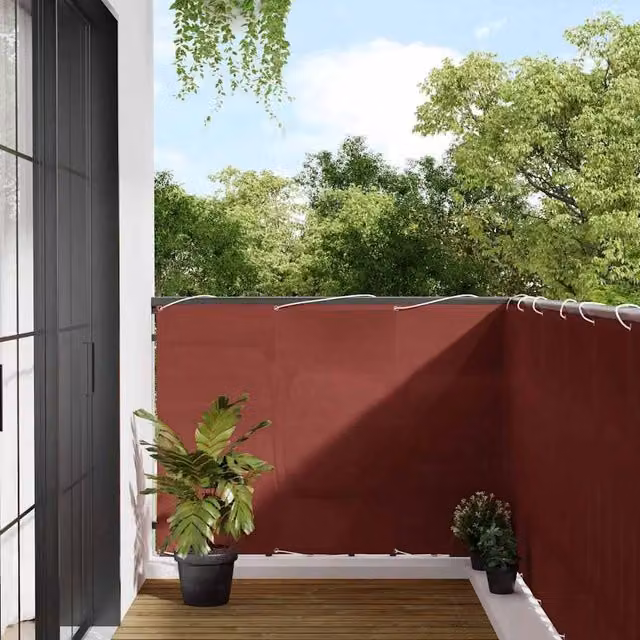 Berkfield Home Balcony Screen in Terracotta Red, W: 120 cm, H: 700 cm, 100% Polyester Oxford
