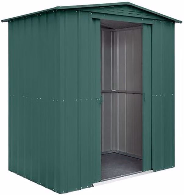 Globel Apex Galvanised Steel Metal Garden Shed in Grey, H 198 cm x W 185 cm