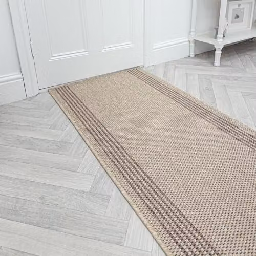 runrug Loop Pile Hallway Runner Rug in Beige, W/D/H: 80 x 360 x 0.5 cm