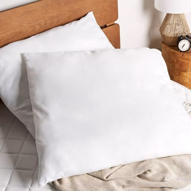 Wyld Haus Two Pack White Microfibre Pillows, Hypoallergenic and Breathable, W/D/H: 80 x 80 cm