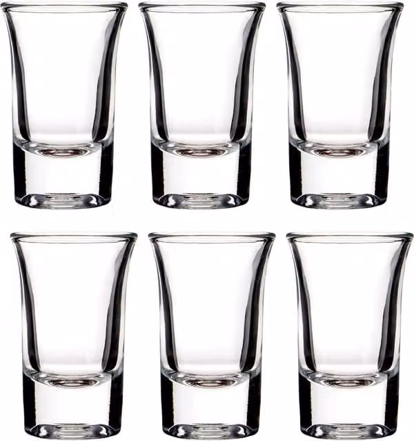 Orsina Set of 6 Transparent Glass Shot Glasses, 35ml