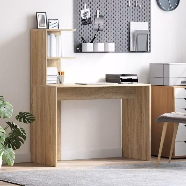 Berkfield Home Sonoma Oak Writing Desk in Brown