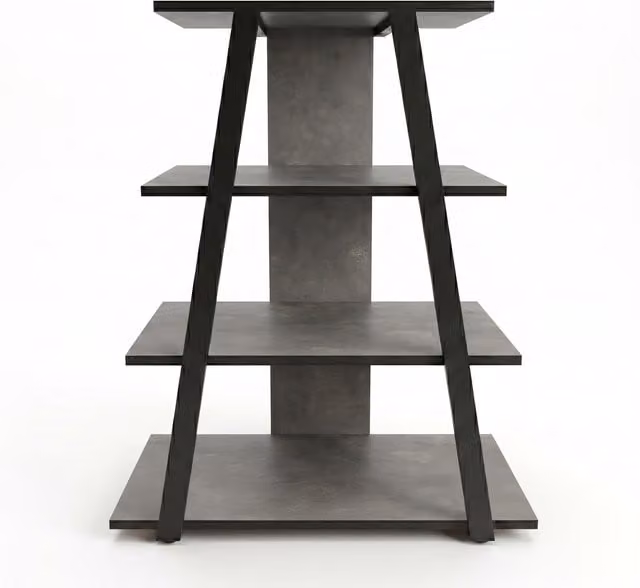 HOCUS PICUS TV Stand with Metal Frame and 4-Tier Open Shelves in Retro Grey