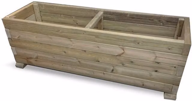 Churnet Valley Super Heavy Duty Vegetable Trough Planter in Brown Wood, W: 180 cm, D: 60 cm, H: 50 cm