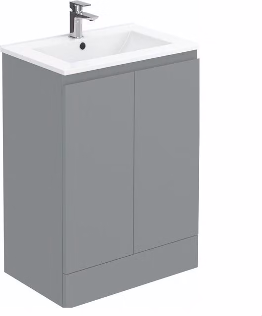 Balterley Matt Grey Freestanding Vanity Basin Unit, W: 60 cm, H: 80 cm