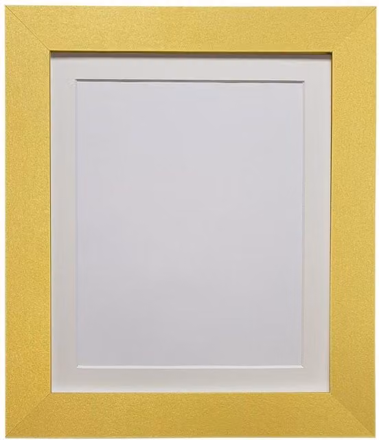 Frames & Mirrors 4U Metro Gold Rectangular Picture Frame with Ivory Mount for 24 x 18 Inch Images