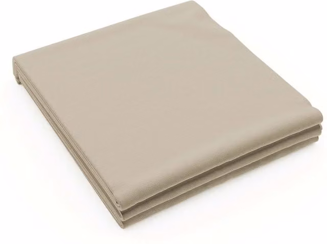 Bedeck of Belfast 200 Thread Count Plain Dye Cotton Percale Double Flat Sheet, Beige, W: 140 cm, L: 200 cm