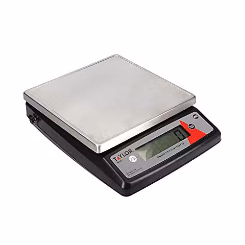 Taylor Black Stainless Steel Digital Kitchen Scales with Tare Function and 5kg Capacity