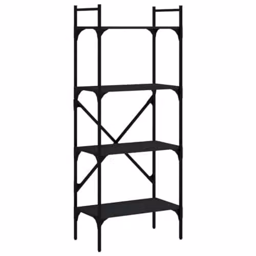 vidaXL 4-Tier Industrial Bookcase in Black, W/D/H: 56 x 31.5 x 138.5 cm