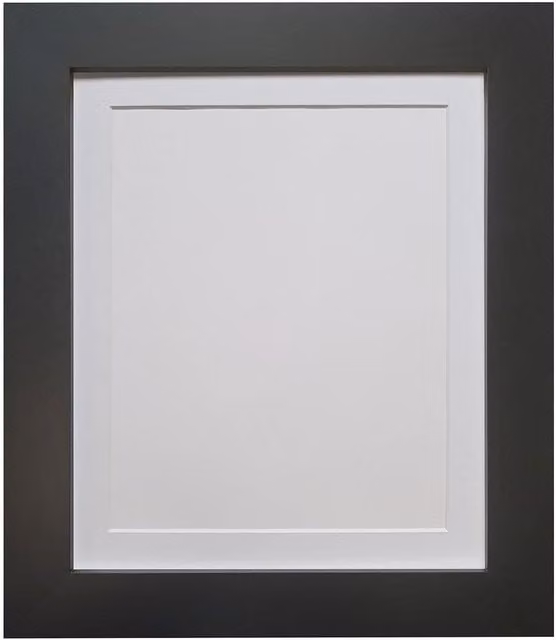 Frames & Mirrors 4U Metro Black Rectangular Picture Frame with White Mount for 18 x 12 cm Images