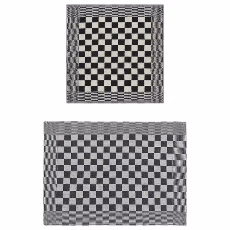 Berkfield Home 20 Piece Highly Absorbent Cotton Towel Set in Black and White