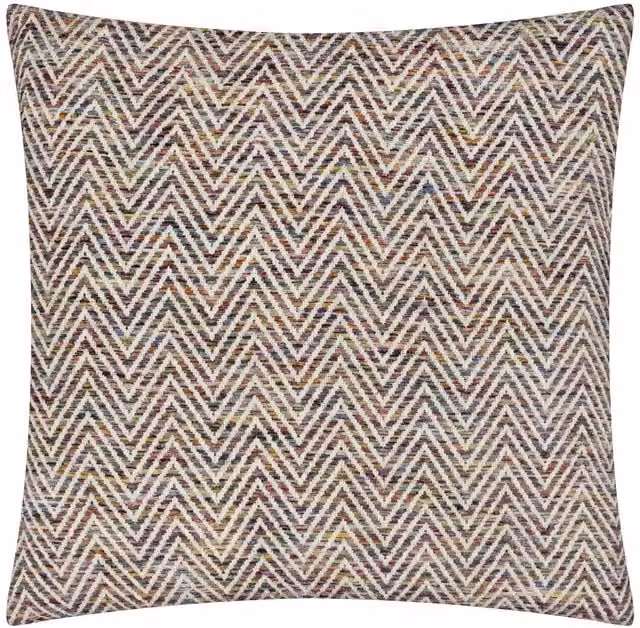 Make it a Home Square Twill Woven Cushion in Heather Grey and Purple with Feather and Polyester Filling