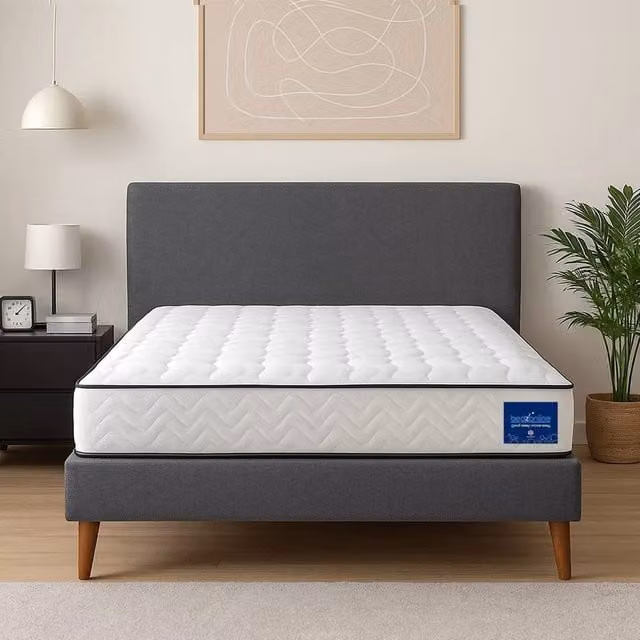 Bedzonline Pocket Spring Mattress in White, W/D/H: 140 x 200 x 20 cm