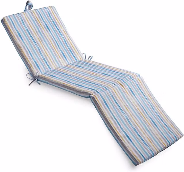 Livinluxury Multicoloured Printed Sunlounger Pad with Water-Repellent and UV-Resistant Removable Cover