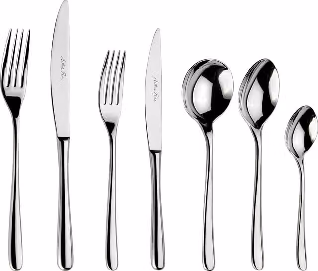 Arthur Price Signature Warwick 56 Piece Stainless Steel Cutlery Set for 8 People in Silver