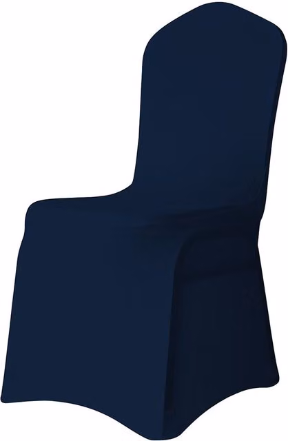 Neel Blue Stretch Dining Chair Cover in Navy Blue, Washable Spandex Polyester Slipcover