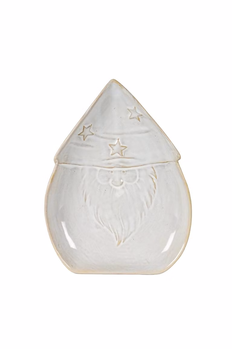 KDMD Alora Ceramic Santa Dish in White