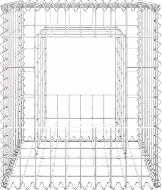 Berkfield Home Durable Metal Gabion Basket Post in Silver, W/D/H: 50 x 50 x 60 cm