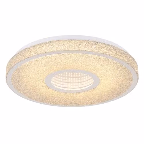 Globo Lighting Astania LED Ceiling Light with 3D Crystal Effect, White and Chrome, Diameter: 38 cm