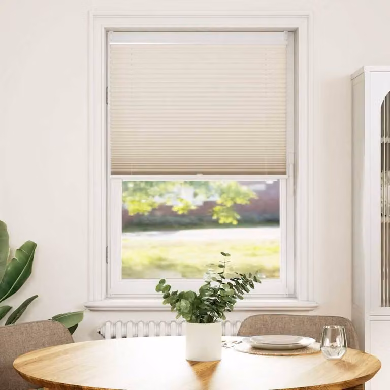 Berkfield Home Single Pleat Plisse Blind in Beige, W: 80 cm x H: 100 cm