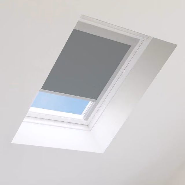 Bloc Blinds Thermal Insulating Blackout Blind for Velux Roof Windows in Dark Grey and Silver, Size P10