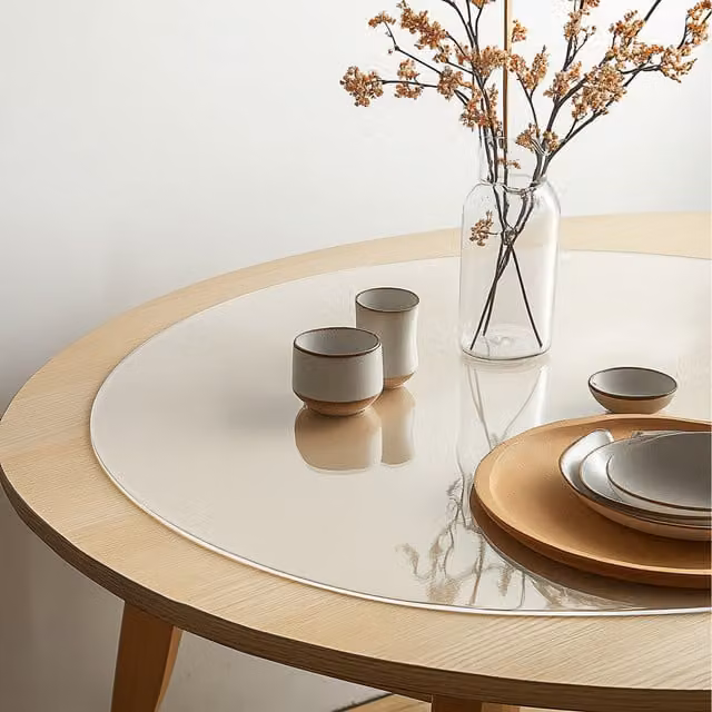 Nicoman Round Transparent PVC Tablecloth, Diameter: 90 cm