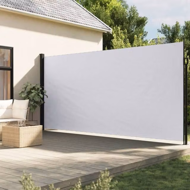 Berkfield Home Retractable Side Awning in White, W/H: 300 x 220 cm