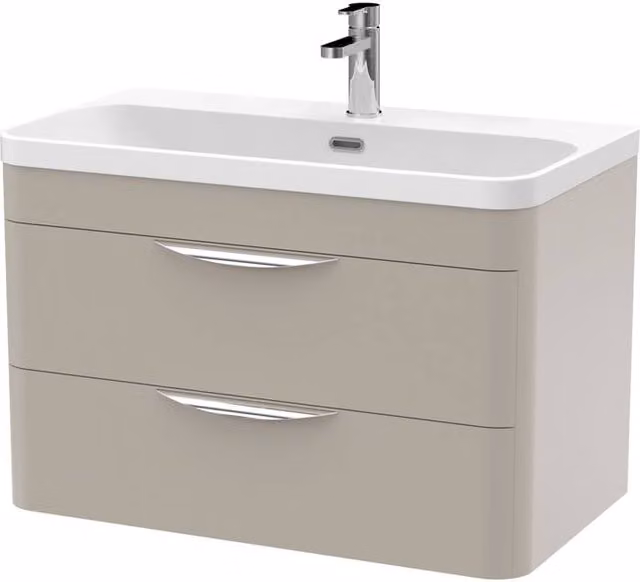 Balterley Aldershawe Wall Mounted Ceramic Basin in Pebble Grey, 800mm