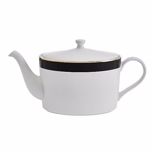 Mikasa Luxe Deco White and Gold Geometric Bone China Infuser Teapot, 1.1 l
