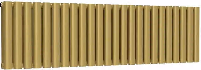 Lux Heat Oval Horizontal Double Radiator in Gold, W/H: 144.0 x 40.0 cm