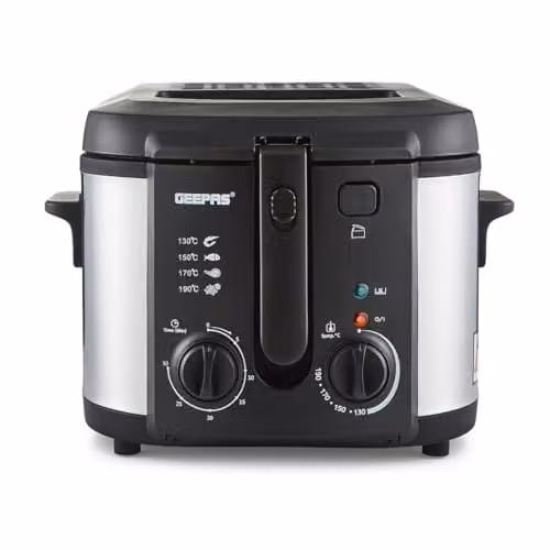 GEEPAS Silver Stainless Steel Deep Fat Fryer with 3L Capacity