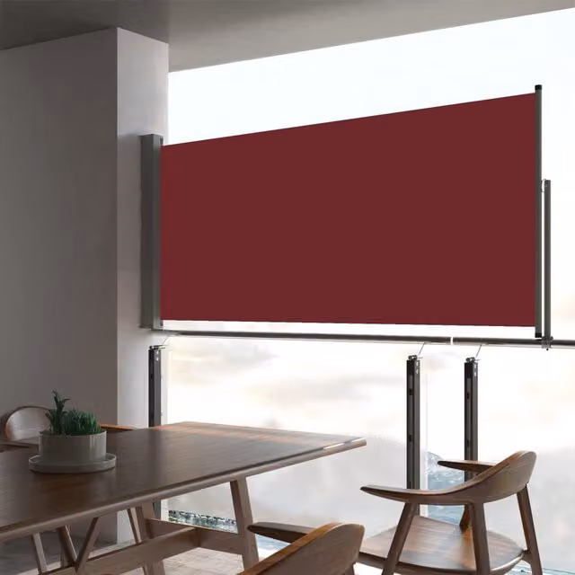 Berkfield Home Patio Retractable Side Awning in Red, W/D/H: 60 x 300 cm