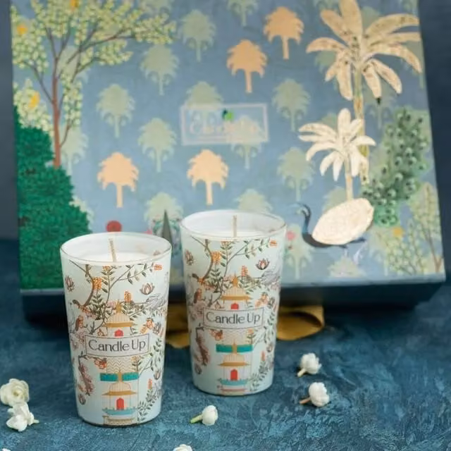 Candle Up Kohinoor Pair Set in Gold and Multicolour