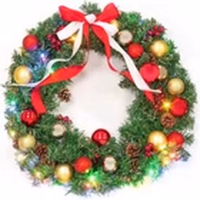 Kelvenix Green Christmas Wreath Garland for Front Door and Outdoor Decor