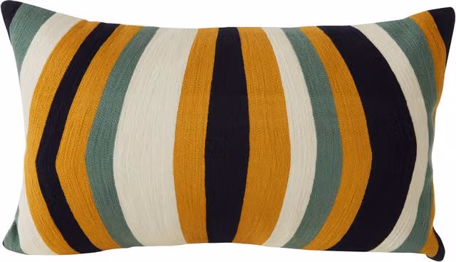 Orsina Bosie Ozella Striped Modern Rectangular Cotton Cushion, Multicolour, W: 50 cm, D: 30 cm, H: 30 cm