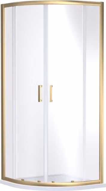 Balterley 6mm Glass Quadrant Corner Shower Enclosure, Brushed Brass, H x W x D: 190 x 80 x 80 cm