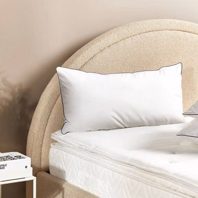 Wyld Haus Japara Cotton Microfibre Pillows Set of 2, White, W: 80 cm x H: 40 cm
