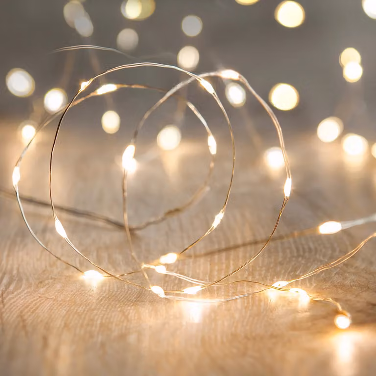 Lights4fun 100 Warm White LED Micro Fairy Lights on Silver String