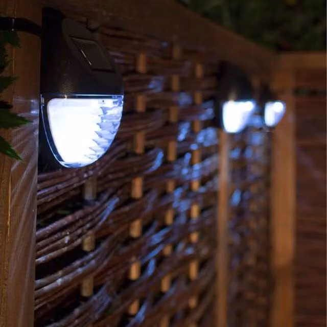 Primrose Set of 6 White Solar Wall Mounted Garden Fence and Step Lights