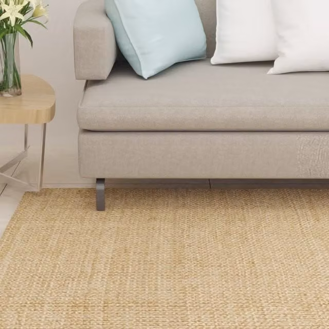 Berkfield Home Natural Sisal Round Rug in Brown, W: 66 cm, L: 250 cm
